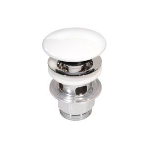 Villeroy and Boch, ventil pentru lavoar cu preaplin, push-open, cu capac ceramic alb